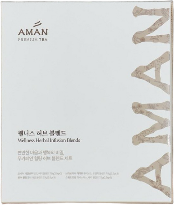 웰니스 허브 블렌드 무카페인 티백 차선물세트 친환경 티백 아만프리미엄티, 1개