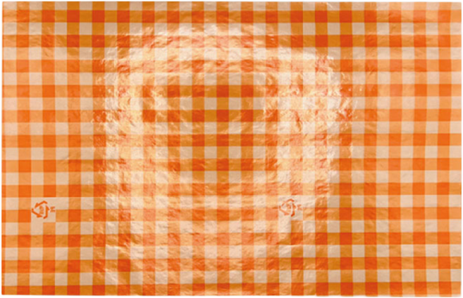코팅 쟁반지 유산지 체크 오렌지 350mm x250mm 500매, 1세트, 500개