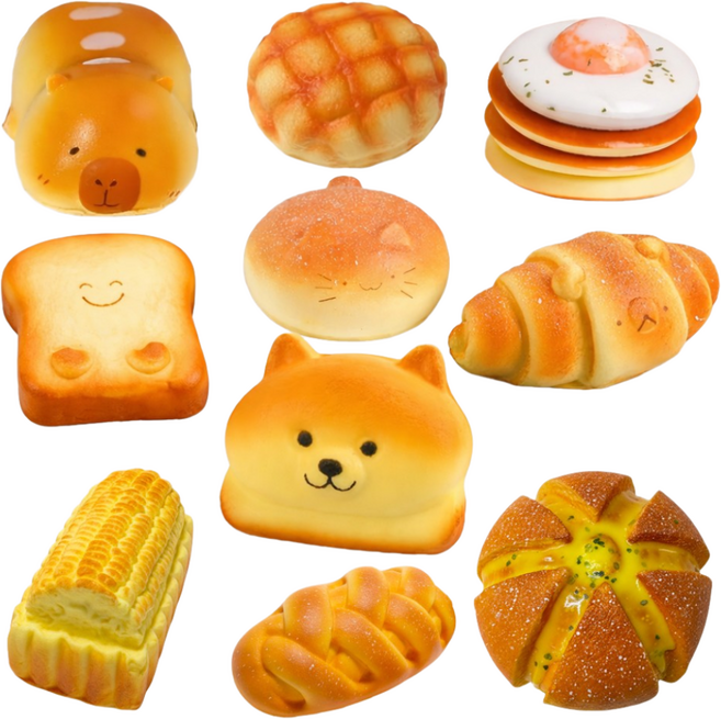 [디자인 추가] 쫀득빵 스퀴시 말랑이 말랑 쫀득 주물럭 촉감놀이 스트레스 베이커리 식빵, 베어와상