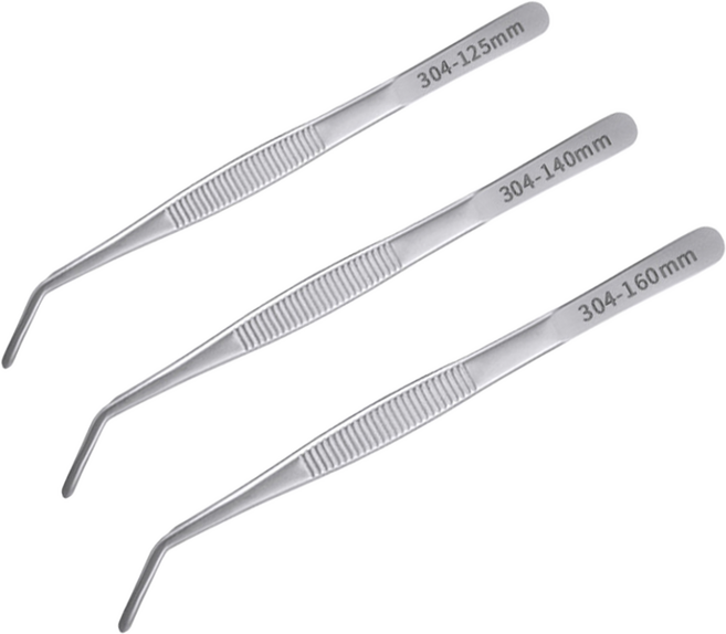 플러스리빙 의료용 핀셋 SUS 304 곡선형 12.5cm 14cm 16cm 정밀 집게 스테인레스, 1개, SUS304 곡선형 14cm