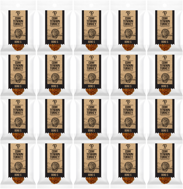 피랩 강아지 소힘줄 앤 터키츄 본 S 생식, 칠면조 + 소고기 힘줄, 15g, 20개