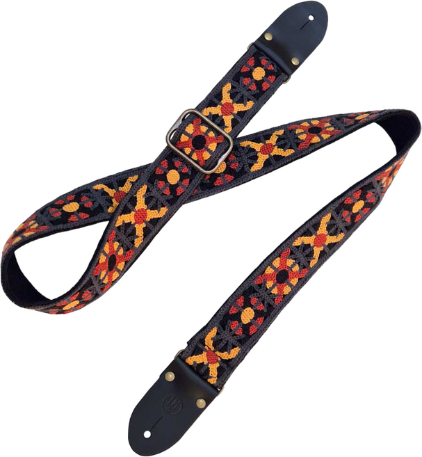 LM Products 기타스트랩 Crochet 크로셰 Black (CR-BK) 핸드메이드 기타멜빵 USA 자수패턴, 1개