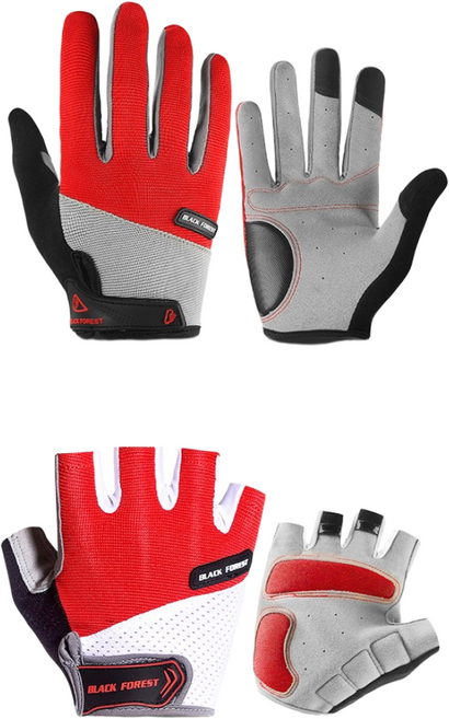 댄트클럽 충격 흡수 자전거 반장갑 + 긴장갑 1세트 2개, 라이딩레드, 1개