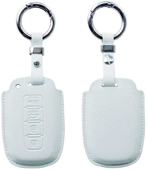 트니르 현대 호환 L타입 자동차 키케이스 YF쏘나타 제네시스 쿠페 그랜저TG 아반떼MD 싼타페 베라크루즈 에쿠스 투싼IX I30GD 차 스마트키 천연소가죽 차량용품, 스카이블루