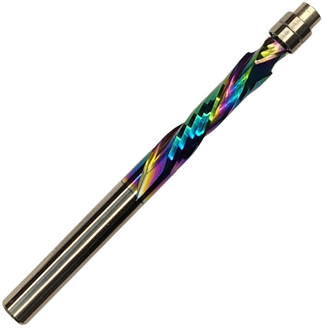 SG 목공용 엔드밀 앤드밀 트리머날 트리머비트 스파이럴 베어링 샹크 6mm 목재 가공, 1개