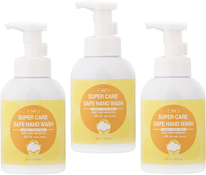 슈퍼케어 세이프 핸드워시 레몬향, 500ml, 3개