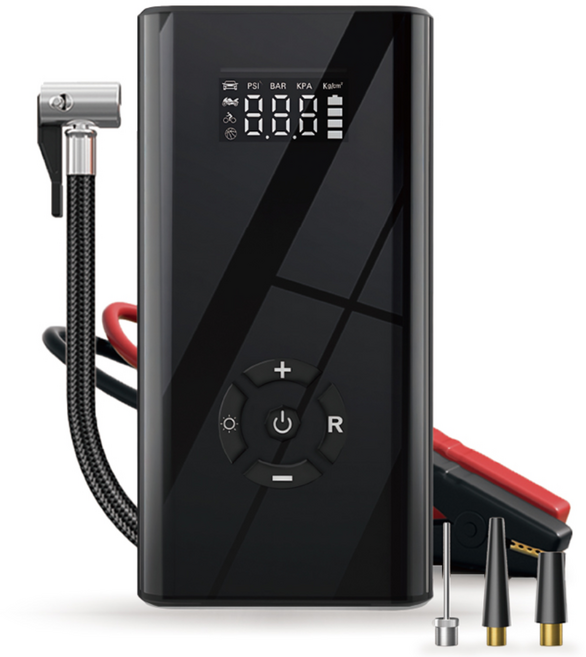 파워스톰 차량용 점프스타터&에어펌프 휴대용 배터리 랜턴 점프케이블 비상시동 컴프레셔, 10400mAh, 1개