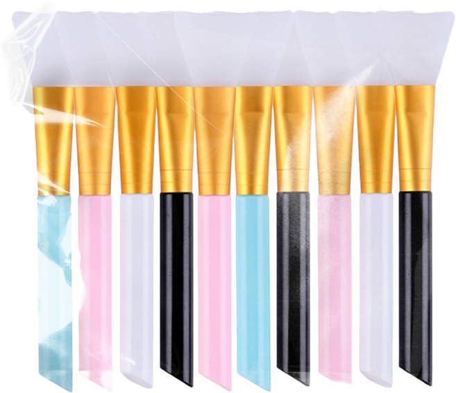 모델링팩 팩브러쉬 실리콘 스파츌라 파데 브러쉬 팩도구, 10개, 4종