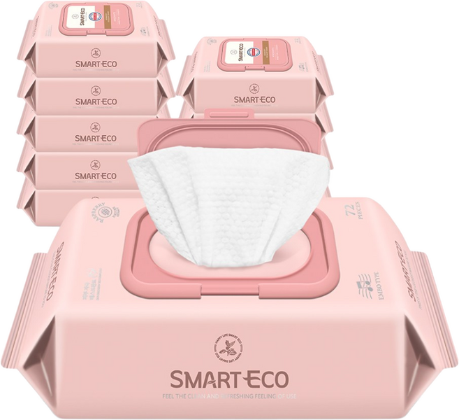 스마트에코 안단테 아기물티슈 캡형, 62g, 72매, 10개