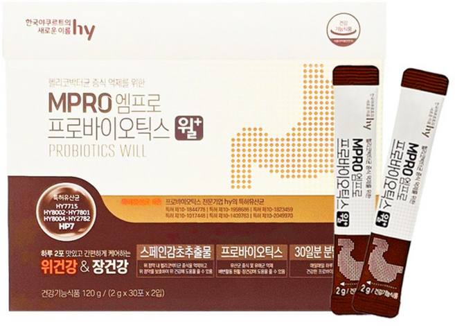 한국야쿠르트 엠프로 프로바이오틱스 윌 플러스 2g x 60포, 1개