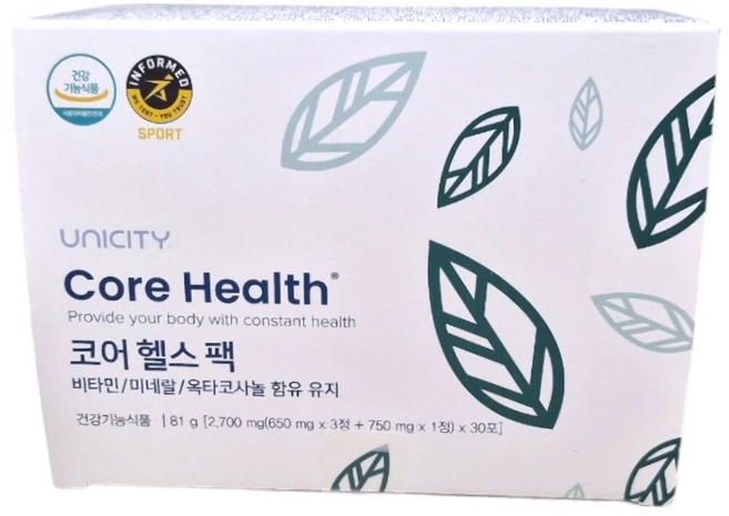 유니시티 UNICITY 코어헬스팩 멀티비타민 종합비타민, 30회분, 1박스 - 쿠팡