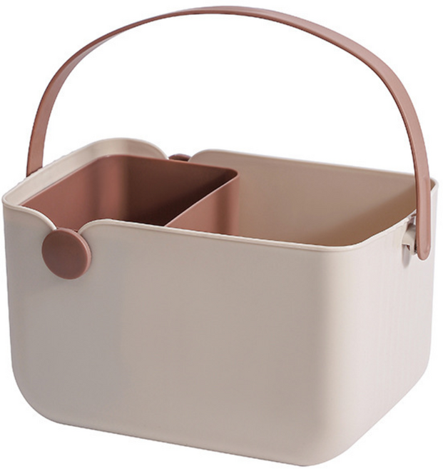 키키엔코 심플 칸막이 목욕바구니 수영장 사우나 물빠짐 휴대용, 베이지