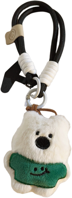 레모릭스 분실방지 귀여운 곰돌이 인형 핸드폰 손목 스트랩 가방 키링, 1개, 그린