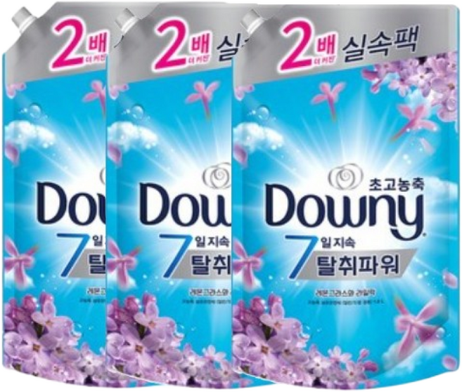 다우니 탈취파워 초고농축 섬유유연제 레몬그라스와 라일락 리필, 1.6L, 3개