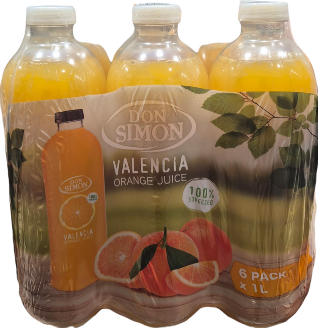 돈시몬 100% 착즙 오렌지 주스, 1L, 6개