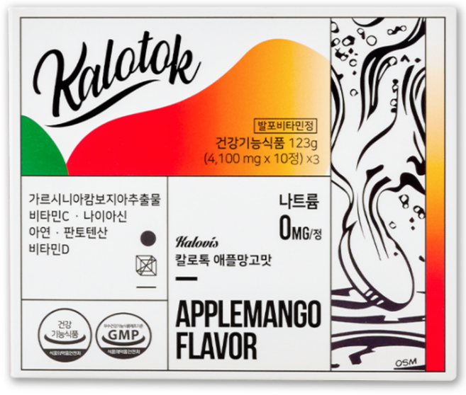 칼로비스 칼로톡 애플망고맛 가르시니아 발포비타민 마시는 다이어트보조제, 4박스, 30정