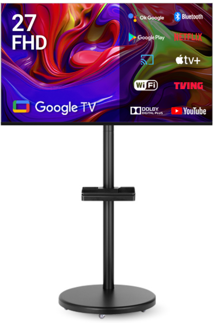 무빙큐빅스 블랙에디션 27인치 FHD 삼탠바이미 퍼스트 셋트 이동식 스마트TV 삼텐바이미 중소바이미, 고객직접설치, 스탠드형, 69cm/27인치
