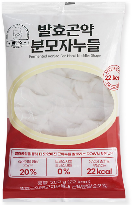 [22kcal 저칼로리] 마틴조 발효곤약 분모자 누들, 200g, 16개
