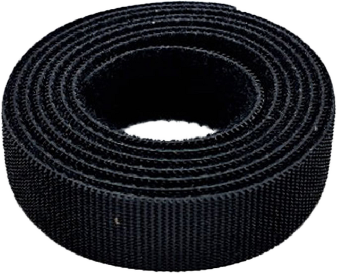 폭 1.5cm 전선정리 양면벨크로 케이블타이형 찍찍이타이 검정색, 슬림형, 10미터 x 3롤