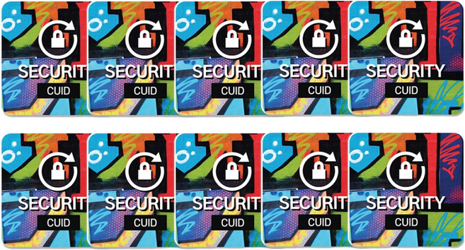 CUID PVC 스티커 태그 MCT RFID 도어락 공동현관 복사 스마트폰 10개 세트, 01. 25X25 사각 PVC 디자인(No.1P)