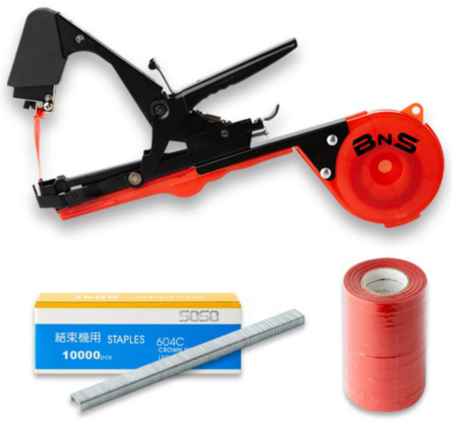 무꺼락 원예용 결속기 + 전용테이프 스템플러 포함 벨크로 묶음기, 1세트, 1세트