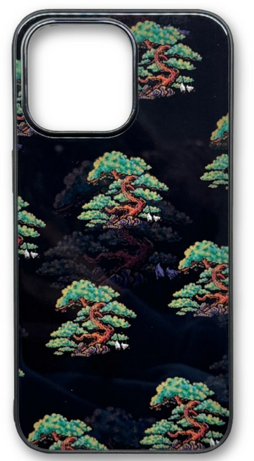 듀플리시티 소나무 일러스트 폰케이스 전통 민화 자개 강화유리케이스 글라스케이스