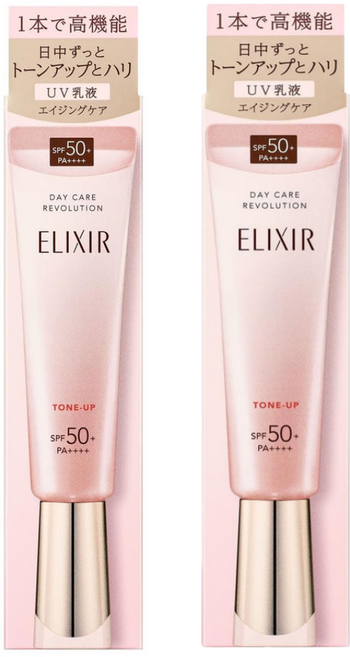 엘릭서 톤업 선크림 자외선차단 메이크업 베이스 보습 35g 일본 직수입, 2개, 35ml
