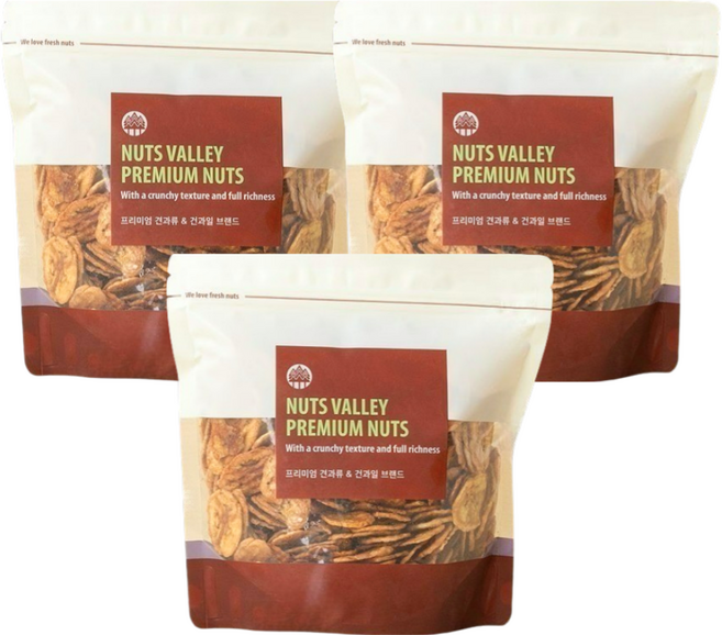 한번 더 구운 달콤한 바나나칩, 3개, 300g