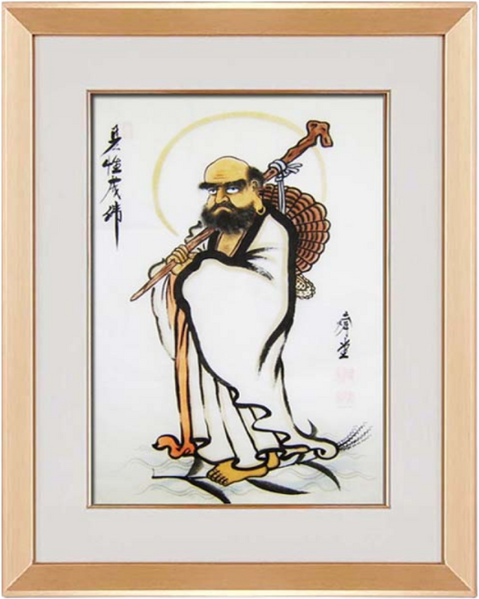 (진품) 그린 진품 달마그림 가정집 사무실 풍수 달마도 그림 생기 액운막는 동양화 액자 육당 김종현 선생님이 직접 그린 달마액자