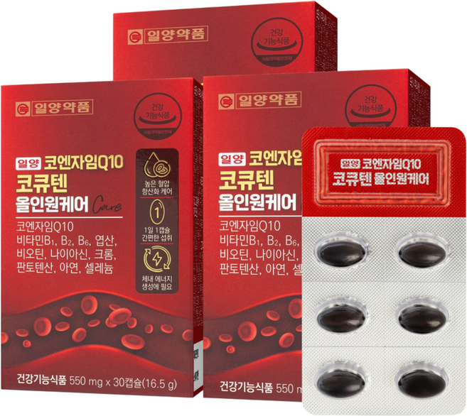 일양약품 코엔자임Q10 코큐텐 올인원케어, 3개, 30정