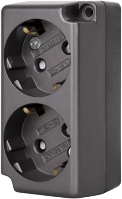 제일전기 노출2구 다크그레이 콘센트(퀵타입), 1개