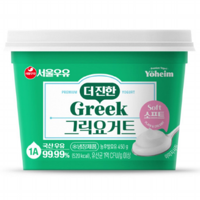 서울우유 더진한 그릭요거트 소프트, 4개, 450g