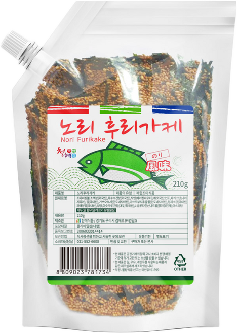 천혜식품 노리 후리가케 210g 마개형, 1개