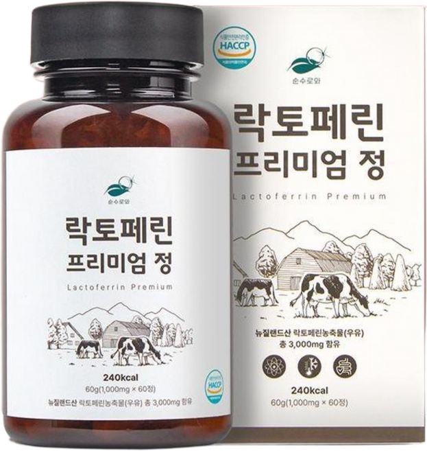 순수로와 락토페린 프리미엄 정 3000mg, 1개, 60정