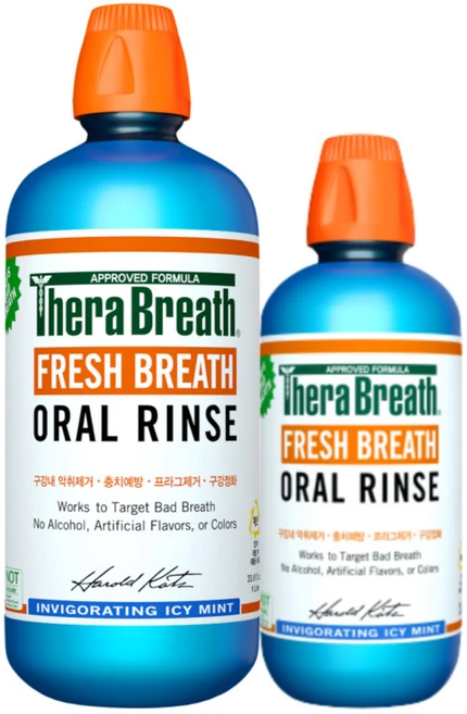 테라브레스 프레시브레스 오랄린스 인비고레이팅 아이시민트 구강청결제 1L + 473ml, 1.473L, 1세트 - 쿠팡