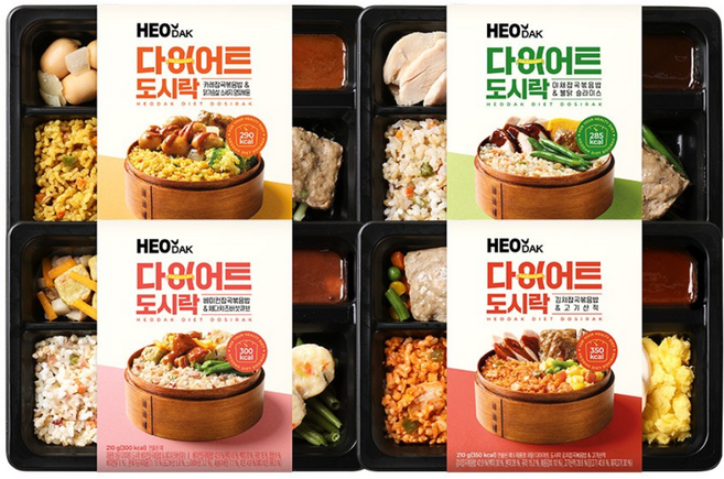 허닭 다이어트 도시락 210g 4종 혼합, 4개