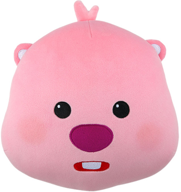 잔망루피 미니 얼굴 쿠션 인형, 핑크, 25cm, 1개