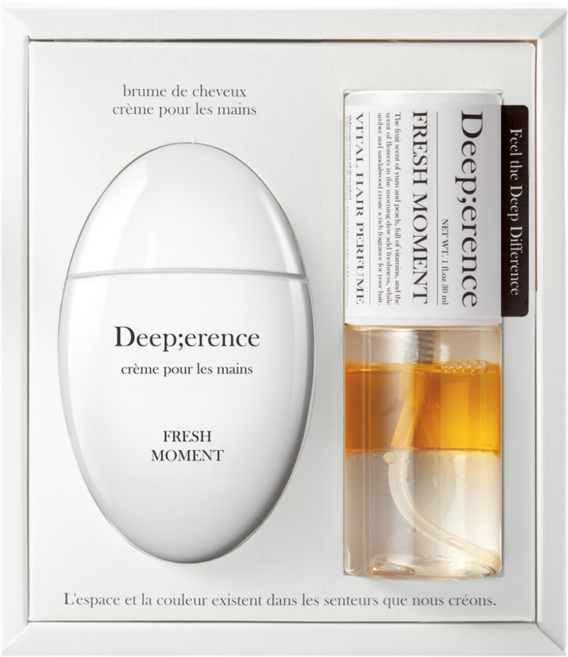 딥퍼랑스 향 좋은 퍼퓸 핸드크림 / 헤어미스트 듀오 세트, 1개, 프레쉬 모먼트, 80ml