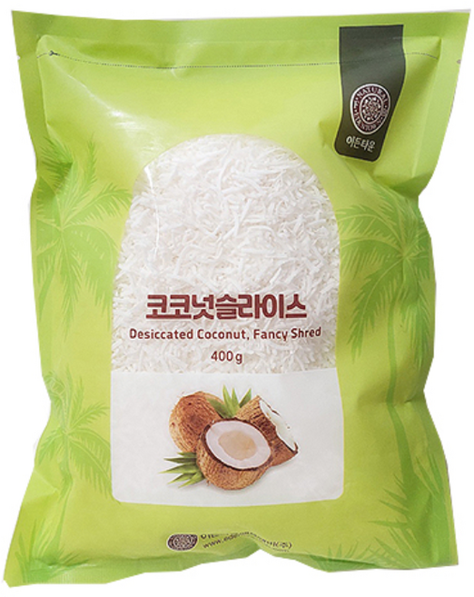 (오늘은식자재)이든 건조 코코넛슬라이스 코코넛채, 400g, 1개