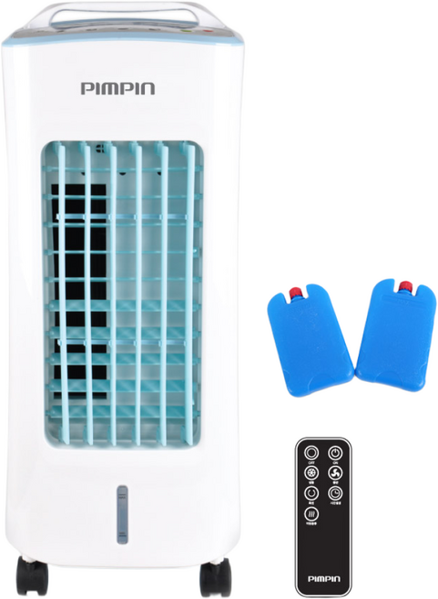 핌핀 파워 에어쿨러 리모컨 이동식 냉풍기 + 냉매팩 2p, PA-9122