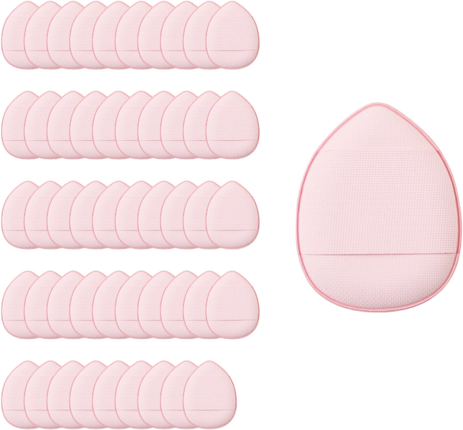 미러벨 메이크업 미니 핑거 퍼프, 50개, 핑크