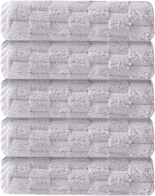 [재고 정리 세일] 융풍 수건 호텔수건 고급 수건 샤워타올 디자인예쁜수건 되게 부드럽다, 5개, 잿빛