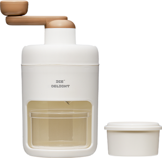 홈앤펀 수동빙수기 팥빙수기계 눈꽃빙수기계 슬러시 가정용빙수 (전용얼음용기 1개), 1세트, 전용얼음용기 1개, 화이트