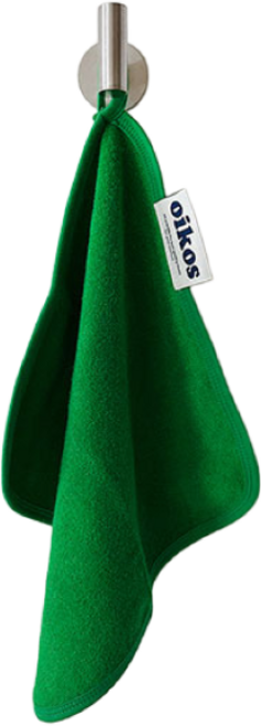 오이코스 핸드타월 1장 고리형 어린이집수건 곰돌이네임택 증정, 그린, 1개