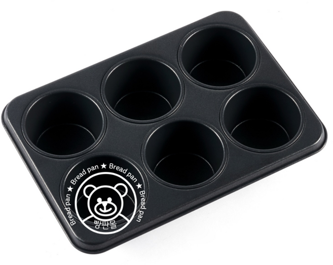 머핀틀 6구 양면코팅 미니오븐용 머핀팬, 1개