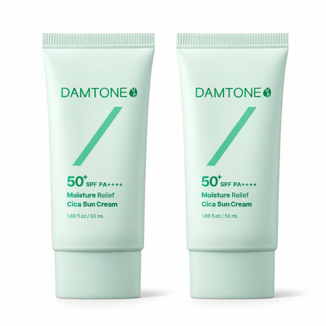 담톤 저자극 눈시림없는 클리닉개발 순한 수분진정 백탁없는 발림성좋은 선크림 SPF50+ PA++++, 2개, 50ml