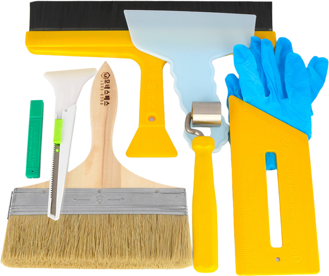 도배공구 셀프도배 벽지 시공 실속형 풀솔 롤러 칼 9종, 단품