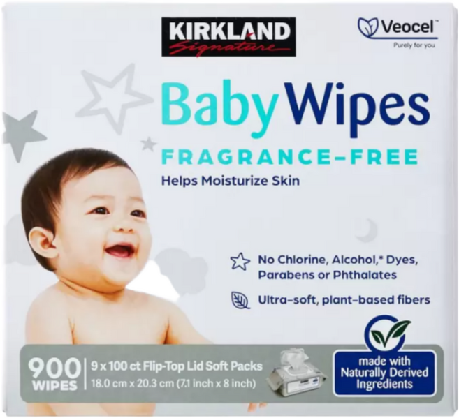 커클랜드 시그니춰 유아용 물티슈, 9개, 100개입
