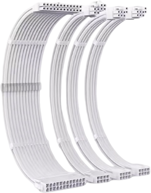 비티즈 슬리빙 케이블 전원 연장 케이블 4종 풀세트 화이트, 30cm, 1세트