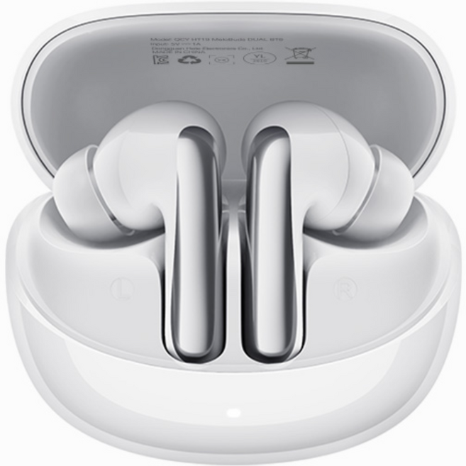 QCY HT19 멜로버즈 블루투스 6.0 무선 이어폰 게이밍 고음질 ANC 노이즈캔슬링, 화이트